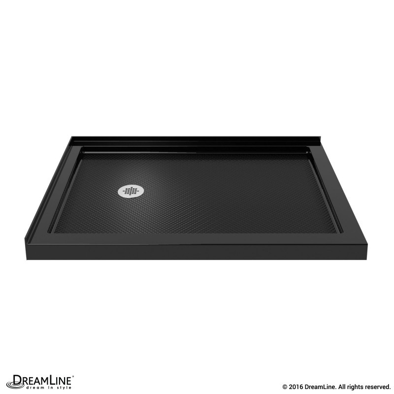 Double Threshold Shower Base | 48 x 34 | Left Drain | Black