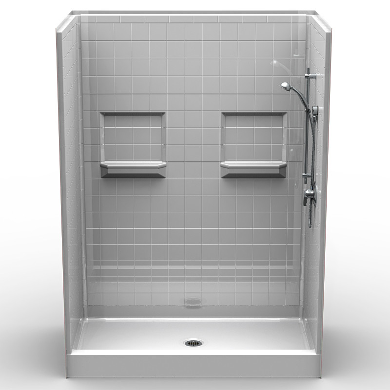 Curbed Shower Stall | 60 x 30 | Multi-Piece | 4