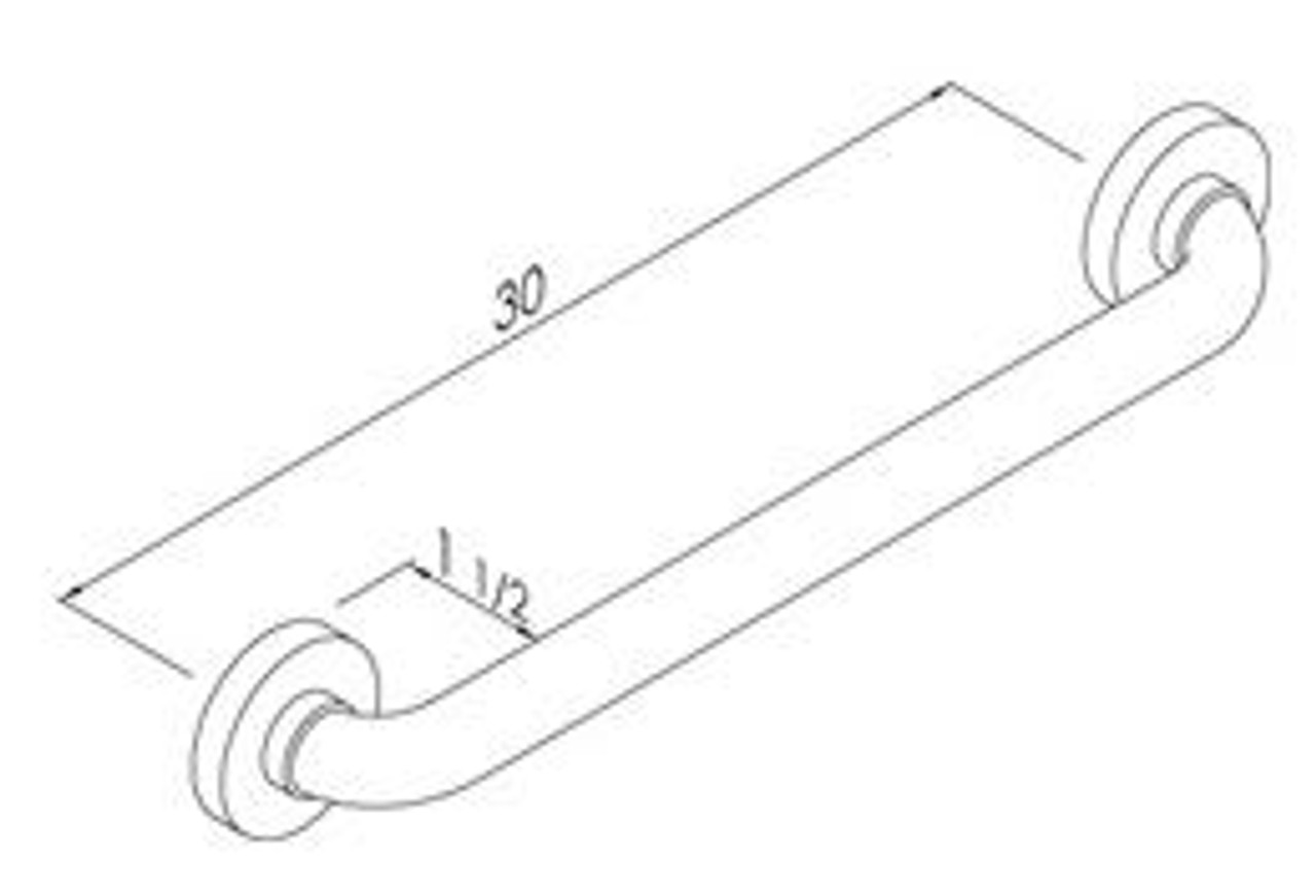 30 inch ADA Grab Bar Vinyl Coated 449 lbs Wt Cap