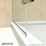 Frameless DreamLine Unidoor-X hinged shower door detail
