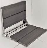 Folding Shower Seat | Rich Wood Grain Look | 500lbs Capacity in Driftwood Gray