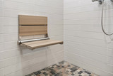 Folding Shower Seat | Rich Wood Grain Look | 500lbs Capacity