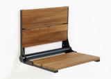 Folding Teak Shower Seat | Natural Wood | 500 lb Capacity