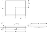 60 X 48 Inch Curbless Shower Base