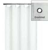 Weighted shower curtain with grommet detail