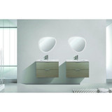 LED bathroom mirror with touch sensor, rounded design, dual installation
