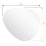 LED Bathroom Mirror | Touch Sensor | Rounded-Right | 26 X 24