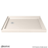Double Threshold Shower Base | 48 x 34 | Left Drain | Biscuit