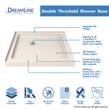 Shower Base | 32 x 32 | Corner Drain | Double Threshold | Biscuit