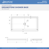 Solid Surface Shower Pan | 60 x 32 | White | Center Drain