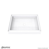 Solid Surface Shower Pan | 42 x 34 | White | Center Drain