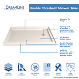 Double Threshold Shower Base | 48 x 36 | Right Drain | Biscuit