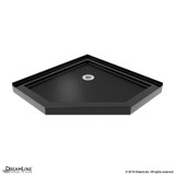 Neo Angle Shower Base in black, 36 x 36 inches, with a corner drain and textured surface