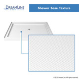 Shower base texture detail highlighting the slip-resistant surface of the DreamLine 36 x 36 shower base