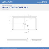 Solid Surface Shower Pan | 60 x 34 | White | Center Drain