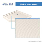 Neo Angle Shower Base texture detail, with solid surface and corner drain design for slip resistance and durability