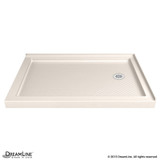 Dreamline Double Threshold Shower Base in Biscuit color, measuring 54 x 36 inches