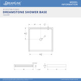 Solid Surface Shower Pan | 37 x 38 | Center Drain | White