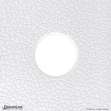 Solid surface Neo-Angle shower base with a textured white design and a central corner drain