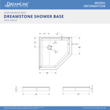 Solid Surface Neo-Angle Shower Base | 38 x 38 | Corner Drain