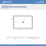Solid Surface Shower Pan | 60 x 42 | Center Drain | White