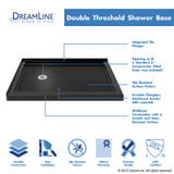 Double Threshold Shower Base | 48 x 36 | Left Drain | Black