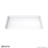 Solid Surface Shower Pan | 60 x 30 | White | Left Drain