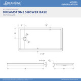 Solid Surface Shower Pan | 60 x 30 | White | Left Drain
