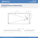 Solid Surface Shower Pan | 60 x 30 | White | Right Drain