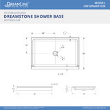 Solid Surface Shower Pan | 48 x 32 | White | Center Drain