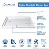 Double Threshold Shower Base | 48 x 36 | Left Drain | White