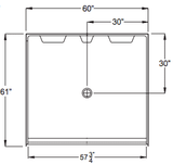 Walk in Shower 60 X 60 inch (EZA6060BF5P1.125C)