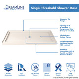 DreamLine Shower Base | 54 x 34 | Center Drain | Biscuit