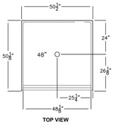 50 x 50 Roll-in Shower Base | VA Approved | Made in USA