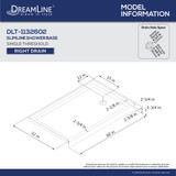 60 x 32 Shower Base | L/R or Center Drain | 4 Colors Available