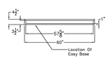 60 x 32 barrier-free shower pan, side view