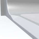 Curbless ADA-compliant shower pan edge detail