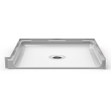 ADA-compliant shower base, 40" x 38", with a low-threshold entry and center drain