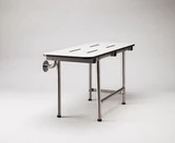 Wall-mounted commercial folding shower seat with legs, heavy-duty design, suitable for 660 lbs capacity