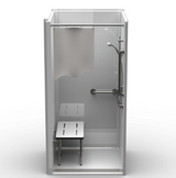 ADA Shower | 40 x 38 | Trench Drain | Multi-Piece | Subway-Tile