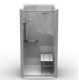 ADA Shower | 42 x 38 | Trench Drain  | Multi-Piece | Smooth