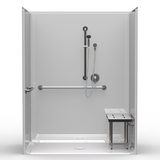 ADA Shower | 63 x 37 | Code Compliant | Multi-Piece | Smooth Finish