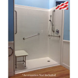 60 x 36 curbless tub to shower stall, left or right drain