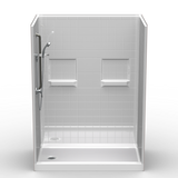 Curbed Shower | 60 x 34 | Multi-Piece | 4" Tile Pattern | 4" Curb