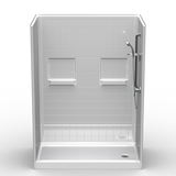 Curbed Shower | 60 x 34 | Multi-Piece | 4" Tile Pattern | 4" Curb