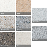 Curbed Shower Pan | 60 x 36 | Left, Right and Center Drain | Molten Stone | Solid Surface