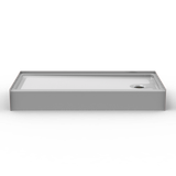 Curbed shower pan with a 4-inch curb, 48 x 34 dimensions