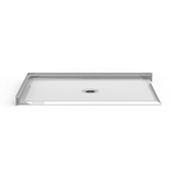 Double Entry Shower Pan | 60 x 48 | Barrier Free | Center Drain | Left Wall