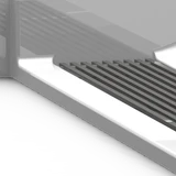 Single-piece accessible shower with 40 x 38 dimensions and linear trench drain