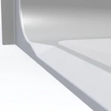 Close-up of low-threshold entry on 42 x 38 ADA barrier-free shower stall with slip-resistant floor